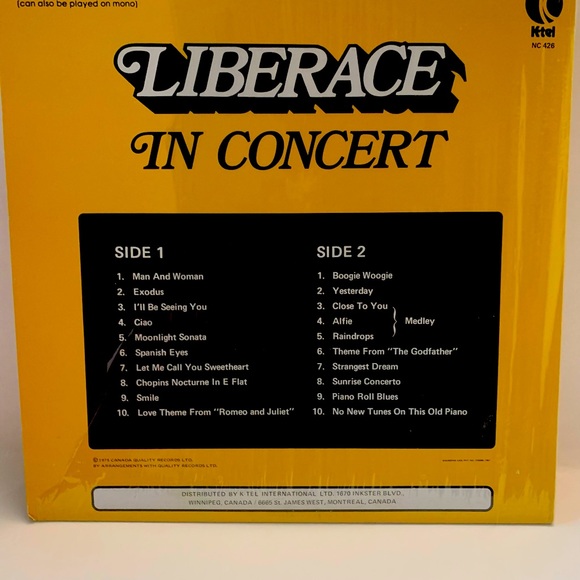 LIBERACE IN CONCERT NC426 Vinyl - Picture 2 of 2